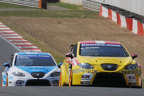 Michel Nykjær kørte sig frem gennem feltet på Zolder i Belgien.